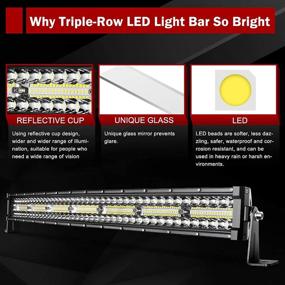 img 3 attached to 🚗 DWVO Curved LED Light Bar 29'' (32'' with Mounting Bracket) - 390W Triple Row 35000LM Upgraded Chipset Off-Road Work Light for Driving, Fog Lamp - IP68 Waterproof Spot & Flood Light Bars