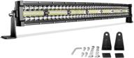🚗 dwvo curved led light bar 29'' (32'' with mounting bracket) - 390w triple row 35000lm upgraded chipset off-road work light for driving, fog lamp - ip68 waterproof spot & flood light bars logo