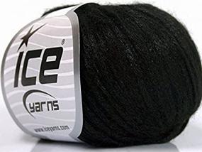 img 2 attached to 🌟 Rock Star Jet Black Metallic Yarn: Luxurious, Soft Blend of Nylon, Merino Wool & Acrylic – 50g