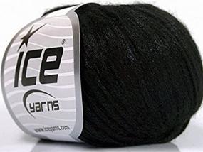 img 3 attached to 🌟 Rock Star Jet Black Metallic Yarn: Luxurious, Soft Blend of Nylon, Merino Wool & Acrylic – 50g