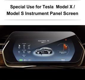 img 2 attached to 📱 LFOTPP 2PCS Tesla Model X/S Screen Protector Combo: Premium Glass for Car Navigation Screen and Dash Panel - Clear Tempered Glass, High Clarity, 2016-2020 Model Compatibility