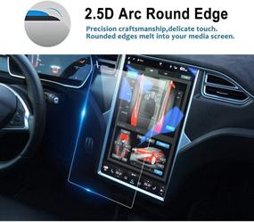 img 3 attached to 📱 LFOTPP 2PCS Tesla Model X/S Screen Protector Combo: Premium Glass for Car Navigation Screen and Dash Panel - Clear Tempered Glass, High Clarity, 2016-2020 Model Compatibility