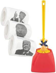 img 1 attached to 🚽 Make Bathrooms Great Again with Donald Trump Bowl Brush & Toilet Paper Set - Yellow, 3 Pack - White Elephant Gag Gift