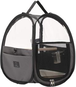 img 4 attached to 🐦 A4pet Bird Travel Carrier: Transparent & Breathable Parrot Cage + Easy-Clean Tray