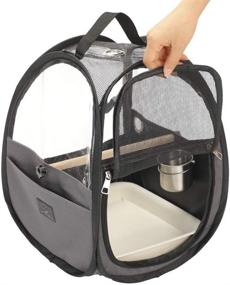 img 2 attached to 🐦 A4pet Bird Travel Carrier: Transparent & Breathable Parrot Cage + Easy-Clean Tray