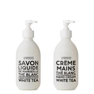 💐 compagnie de provence - white tea liquid soap and luxury hand cream: pamper your hands in elegance logo