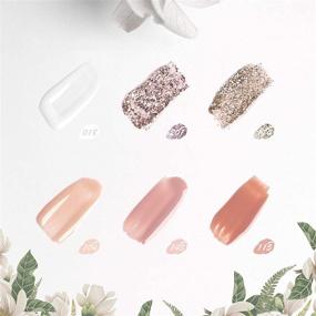 img 3 attached to Gellen Gel Nail Polish Set - 6 Trendy Shades: Soft and Glitters Series, Nude Peach White and Rose Champagne Glitters - Perfect for Home Gel Manicure Kit