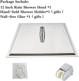 img 3 attached to Vishod 12 Inch Square High Pressure Rain Shower Head - Stainless Steel Waterfall Showerhead with Mirror Finish and Ultra-Thin Design for Natural Rainfall Experience