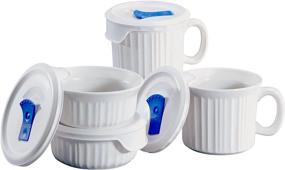 img 1 attached to 🍲 Керамический посуда CorningWare 882374607838 French White Pop-Ins Bake and Serve - 8-частный набор для легкой готовки и подачи