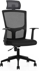 img 4 attached to 🪑 Wbwissblue Ergonomic and Comfortable Home Office Desk Chair with Adjustable Height, Headrest, and Swivel - Enhancing Your Productivity and Comfort