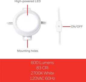 img 1 attached to UltraPro LED Puck Lights, 6 Pack, Under Cabinet Lighting, Warm ✨ White 2700K, 775 Lumens, Kitchen Counter Lights, Plug-in, Wired, Pre-Linked, Model 45417