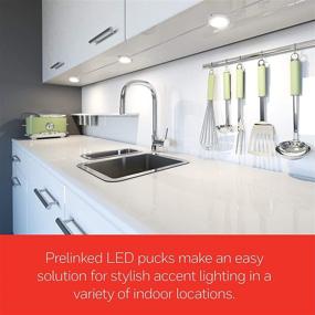 img 2 attached to UltraPro LED Puck Lights, 6 Pack, Under Cabinet Lighting, Warm ✨ White 2700K, 775 Lumens, Kitchen Counter Lights, Plug-in, Wired, Pre-Linked, Model 45417