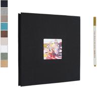 📸 all-in-one magnetic scrapbook album: self-adhesive pages for 3×5, 4×6, 5×7, 6×8, 8×10 photos | 40 pages linen cover diy memory book | metallic pen & stickers included | perfect for wedding, birthday logo