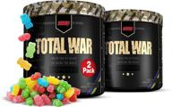 🍬 2 pack redcon1 total war preworkout powder - 30 servings, (sour gummy bear) | energy boost, enhanced endurance & focus | beta-alanine, 350mg caffeine, citrulline malate | nitric oxide booster logo