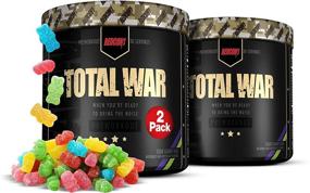 img 3 attached to 🍬 2 Упаковки порошкового препарата Redcon1 Total War Preworkout - 30 порций, (кисленький мишка-желатинка) | Повышение энергии, увеличение выносливости и фокусировки | Бета-Аланин, 350 мг кофеина, Цитруллин Малат | Стимулятор оксида азота