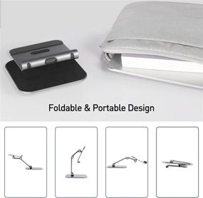 img 2 attached to Yoobao Tablet Stand Holder: Foldable iPad Stand for Desk, Zoom Meetings | Gray, Adjustable Design for iPad Pro, Portable Monitors (4-13") - 1 Pack