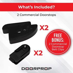 img 2 attached to 🚪 Patented Doorprop Commercial Door Stop - Enhanced Design Wedge for Hotels, Hospitals, Schools, Offices - Ideal for Tension Hinged Doors (2 Pack) with Belt Clips & Magnets