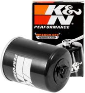 🏍️ k&amp;n kn-198 motorcycle oil filter: high performance, premium design for synthetic or conventional oils, fits select polaris side-by-side and atv models (black) logo