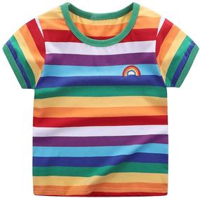 img 4 attached to Motecity Little T Shirt Rainbow Striped