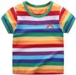 motecity little t shirt rainbow striped logo