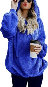 img 3 attached to 👚 Women's Ultra Soft Oversized Fleece Jackets: Stylish Pullover Hoodie with Pockets