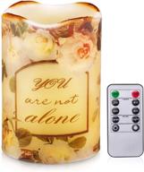 🕯️ flameless real wax led candle with remote control and timer - flickering, inspirational, and memorial floral design логотип