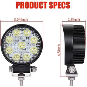 img 1 attached to 🚜 Exzeit Waterproof LED Pods - 54W 3800LMS 60° Flood Offroad Light with CREE Led Chips - Ideal for Truck, Tractor, Jeep, ATV, UTV, Golf Cart, Boat - 12v/24v (3.5 inch)