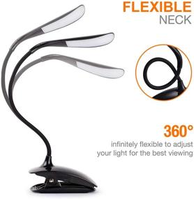 img 2 attached to Vekkia Rechargeable Reading Lamp: 14 LED Book Light for Bed, Eye-Caring, 3 Brightness, Touch Control - Ideal for Bookworms & Kids (Black)