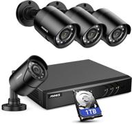 annke 8ch h.265+ 5mp lite surveillance camera system: 4pcs 1920tvl wired cctv 📷 cameras, ip66 weatherproof, motion alert & remote access, 1tb hard drive included - e200 logo