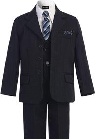 img 1 attached to 👔 OLIVIA KOO Pinstripe 6 Piece Boys' Clothing and Suits with Matching Sport Coats