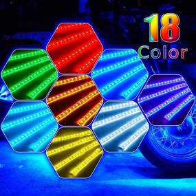 img 1 attached to 🏍️ SUZCO 18-Pack Motorcycle LED Light Kits with RF&amp;IR, RGB Strips【L/R Turn Signal &amp; Warning &amp; Brake】, Multicolor Underglow Neon Lamp Waterproof 12V for Harley Honda Kawasaki Polaris KTM Can Am RZR X3