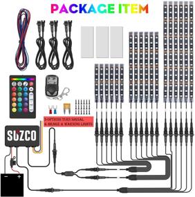 img 3 attached to 🏍️ SUZCO 18-Pack Motorcycle LED Light Kits with RF&amp;IR, RGB Strips【L/R Turn Signal &amp; Warning &amp; Brake】, Multicolor Underglow Neon Lamp Waterproof 12V for Harley Honda Kawasaki Polaris KTM Can Am RZR X3