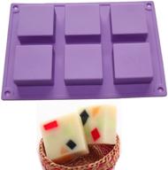 🧼 x-haibei mini 6-cavity basic plain square soap silicone mold: create perfect homemade crafts, 2"x2"x1" deep, 2oz per cavity logo