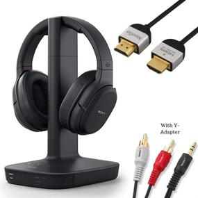 img 4 attached to 🎧 Беспроводные цифровые окружающие наушники Sony WH-L600 и комплект кабелей - накладные наушники с диапазоном 98,43 фута, регулировкой громкости, голосовым режимом - включает 6-футовый 3,5 мм стерео + адаптер NeeGo RCA Plug Y для телевизора