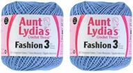 aunt lydia's crochet thread - 🧶 size 3 - (2-pack) in warm blue shade logo
