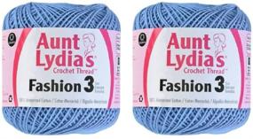 img 3 attached to Aunt Lydia's Crochet Thread - 🧶размер 3 - (2 упаковки) в теплом голубом оттенке