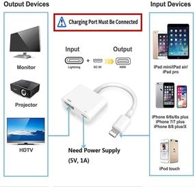 img 3 attached to [MFi Certified] Lightning to HDMI Adapter, Sharllen iPhone Digital 1080P AV 4K Screen Connector Converter with Apple Charging Charger Cable Cord, Compatible with iPhone 12, iPhone 11, iPad for Monitor, HDTV, Projector - White