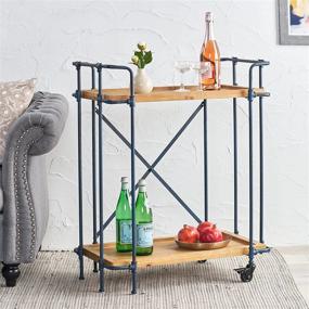 img 3 attached to Vintage-inspired Christopher Knight Home Kanaan Firwood and Iron Coffee Cart in Antique Finish