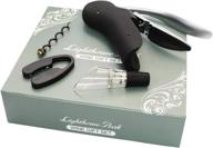 corkscrew wine opener set, including automatic opener, gift box with foil cutter, wine aerator decanter, and extra corkscrew (4 pc) логотип