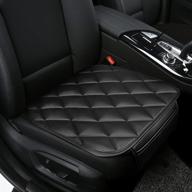 enhance comfort and protection with 2pcs car seat cushion pad - includes pocket & soft pu leather - perfect for car seat, office chair, and home use (black) logo