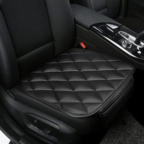 img 4 attached to Enhance Comfort and Protection with 2Pcs Car Seat Cushion Pad - Includes Pocket & Soft PU Leather - Perfect for Car Seat, Office Chair, and Home Use (Black)