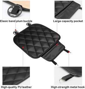 img 2 attached to Enhance Comfort and Protection with 2Pcs Car Seat Cushion Pad - Includes Pocket & Soft PU Leather - Perfect for Car Seat, Office Chair, and Home Use (Black)