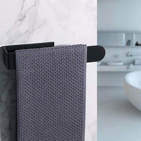 img 2 attached to 🛁 Alise Black Bathroom Towel Ring Towel Bar Holder Wall Mount, Self-Adhesive Superglue, SUS304 Stainless Steel with Durable Finish