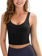 👚 active camisole crop top: women's padded sports bra tank for gym, yoga, running, and workout shirts logo