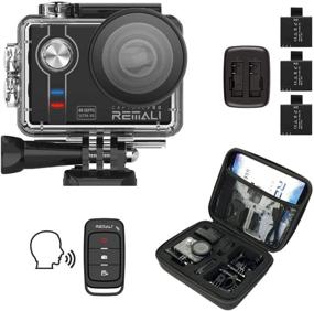 img 4 attached to 📸 REMALI CapturePro 4K/60fps 20MP Waterproof Action Camera Kit with Carrying Case + 3 Batteries, WiFi, 2-inch Touch Screen, 8X Zoom, Slow/Fast Motion, Remote/Voice Control, EIS, Distortion Correction