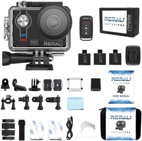 img 3 attached to 📸 REMALI CapturePro 4K/60fps 20MP Waterproof Action Camera Kit with Carrying Case + 3 Batteries, WiFi, 2-inch Touch Screen, 8X Zoom, Slow/Fast Motion, Remote/Voice Control, EIS, Distortion Correction