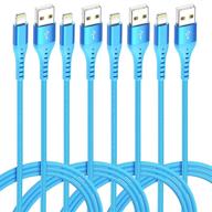 🔵 xnewcable цветной кабель lightning для iphone зарядное устройство [4-pack 10/6/6/3ft] сертифицированный apple mfi длинный usb-кабель для зарядки для apple зарядки, iphone 12/11pro/11/xs max/xr/x/8/7/6/6s/plus, ipad pro/air/mini (синий) логотип