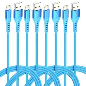 img 4 attached to 🔵 Xnewcable Цветной кабель Lightning для iPhone зарядное устройство [4-Pack 10/6/6/3ft] Сертифицированный Apple MFi длинный USB-кабель для зарядки для Apple зарядки, iPhone 12/11Pro/11/XS MAX/XR/X/8/7/6/6S/Plus, iPad Pro/Air/Mini (синий)