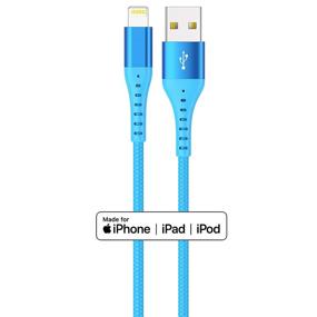 img 2 attached to 🔵 Xnewcable Цветной кабель Lightning для iPhone зарядное устройство [4-Pack 10/6/6/3ft] Сертифицированный Apple MFi длинный USB-кабель для зарядки для Apple зарядки, iPhone 12/11Pro/11/XS MAX/XR/X/8/7/6/6S/Plus, iPad Pro/Air/Mini (синий)