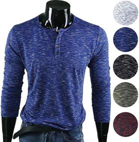 img 3 attached to 👕 Striped Sleeve Henley Shirts for Men's Clothing - FORBUSITE Shirts